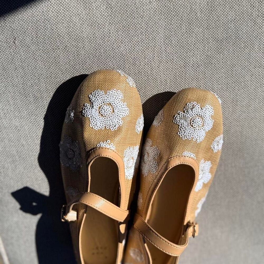 A-new-day Women's Yellow and Tan Ballet-shoes
